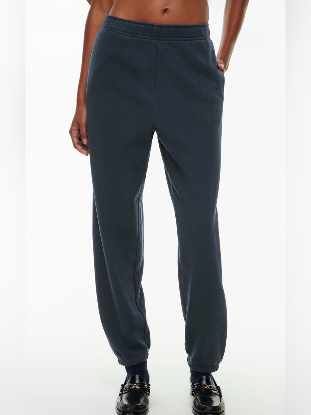 Aritzia TNA Airy Fleece Boyfriend Basic Sweatpants Black S
